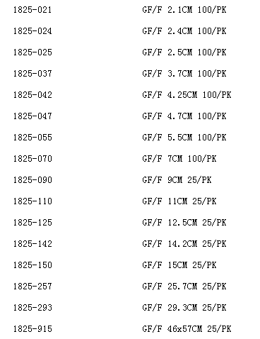 1825-024沃特曼GF/F 0.7um纯玻璃纤维滤纸