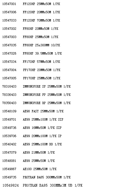 10547003Whatman横流免疫分析膜FF80HP系列滤膜